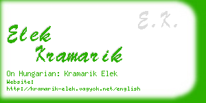 elek kramarik business card